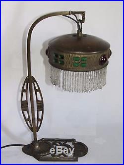 02d15 Ancienne Lampe Parisienne Art Déco 1920 / 1930 Pied Bronze Style Louis XVI