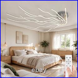 130cm DIY Lustre En Aluminium À Monter Soi-même Avec Télécommande Pour Salon