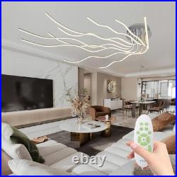 130cm DIY Lustre En Aluminium À Monter Soi-même Avec Télécommande Pour Salon