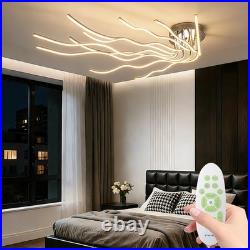 130cm DIY Lustre En Aluminium À Monter Soi-même Avec Télécommande Pour Salon