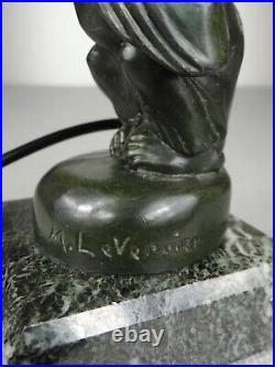 1920/1930 Max Le Verrier Lampe Veilleuse Statue Sculpture Art Deco Boubou Singe