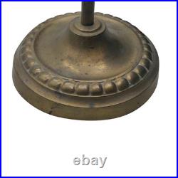 1920s French Art Deco Adjustable Brass Table Lamp with Frosted Glass Shade