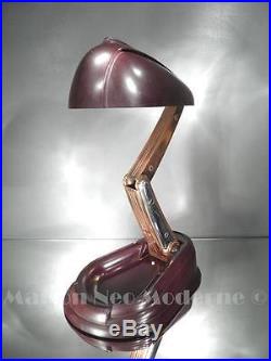 1930-40 Jumo Lampe Rétractable Lucidus Bloc Métal Et Backélite Brune Art Déco