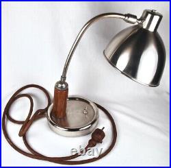 1930 Lampe bureau Bois Acier Art Déco goût Christian DELL Molitor Idell Design