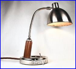 1930 Lampe bureau Bois Acier Art Déco goût Christian DELL Molitor Idell Design