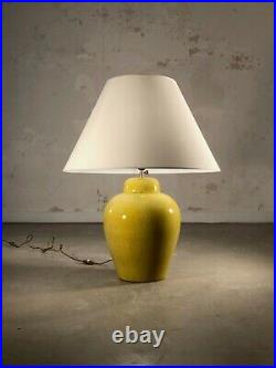1950 Grande Lampe Ceramique Craquelee Art-deco Neo-classique Shabby-chic