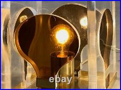 1970 ROMEO REGA LAMPE POST-MODERNISTE MEMPHIS Willy Rizzo LUCITE SHABBY-CHIC