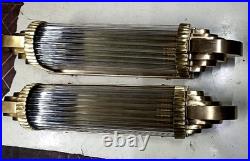 1 Lampe Murale Vintage Art Deco En Verre Et Laiton Or #27 Sconce