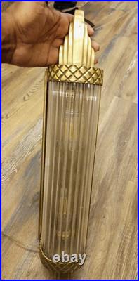 1 Lampe Murale Vintage Art Deco En Verre Et Laiton Or #27 Sconce