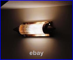 1 Lampe Murale Vintage Art Deco En Verre Et Laiton Or #27 Sconce