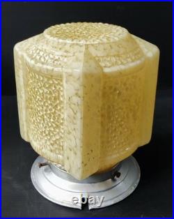 2 Lampe A Poser Ou Plafonnier Globe Verre Clichy Style Skyscraper Art Deco