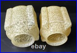 2 Lampe A Poser Ou Plafonnier Globe Verre Clichy Style Skyscraper Art Deco