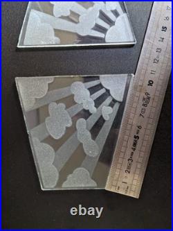 2 grands verres nuages de lampe PIROUETT gravés à l'acide EN TRES BON ETAT voir