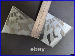 2 grands verres nuages de lampe PIROUETT gravés à l'acide EN TRES BON ETAT voir