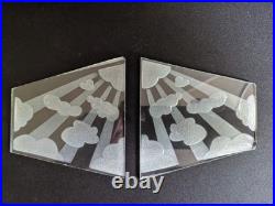 2 grands verres nuages de lampe PIROUETT gravés à l'acide EN TRES BON ETAT voir