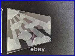 2 grands verres nuages de lampe PIROUETT gravés à l'acide EN TRES BON ETAT voir