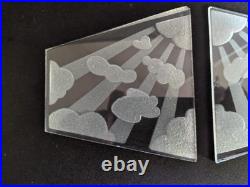 2 grands verres nuages de lampe PIROUETT gravés à l'acide EN TRES BON ETAT voir