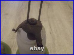 3 TULIPES PATE DE VERRE pincées avec griffes art déco lustre lampe décoration