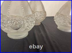 3 ancien globe obus tulipe, building verre art deco