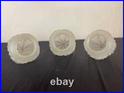 3 ancien globe obus tulipe, building verre art deco