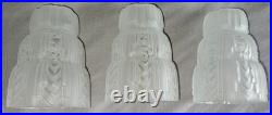 3 tulipe s verre moulé dépoli à gradins art déco pour lustre ou lampe années 30