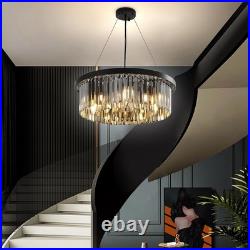 60cm Lustres En Cristal Dimmable Lampe Ronde En Cristal De Luxe, Pour Le Salon