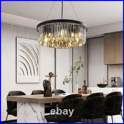 60cm Lustres En Cristal Dimmable Lampe Ronde En Cristal De Luxe, Pour Le Salon