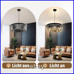 60cm Lustres En Cristal Dimmable Lampe Ronde En Cristal De Luxe, Pour Le Salon