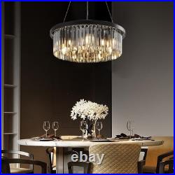 60cm Lustres En Cristal Dimmable Lampe Ronde En Cristal De Luxe, Pour Le Salon