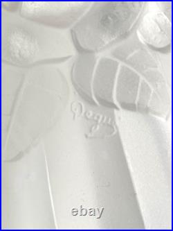 6 Tulipes Art Déco en verre pressé Degué pour lampe et lustre