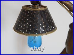 ANCIENNE LAMPE à Poser en BRONZE ou Laiton Décor FEMME NUE Style Art Déco