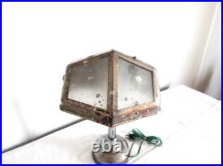 ANCIENNE LAMPE de BUREAU PIROUETT Art Déco Verre et Métal