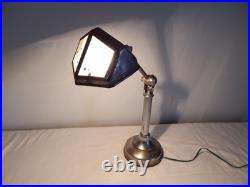 ANCIENNE LAMPE de BUREAU PIROUETT Art Déco Verre et Métal