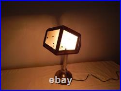 ANCIENNE LAMPE de BUREAU PIROUETT Art Déco Verre et Métal