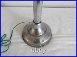 ANCIENNE LAMPE de BUREAU PIROUETT Art Déco Verre et Métal