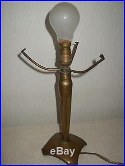 ART DECO old shell-lamp ancienne lampe obus art déco pâte de verre signée