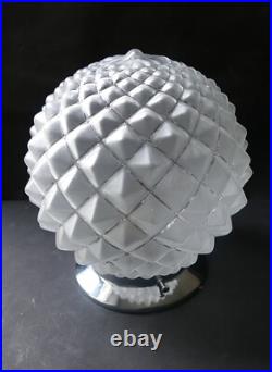 ART DECO plafonnier / lampe métal chromé globe verre pressé Era Muller