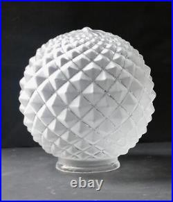 ART DECO plafonnier / lampe métal chromé globe verre pressé Era Muller