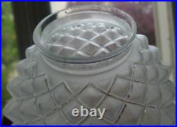 ART DECO plafonnier / lampe métal chromé globe verre pressé Era Muller