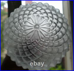 ART DECO plafonnier / lampe métal chromé globe verre pressé Era Muller