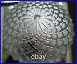 ART DECO plafonnier / lampe métal chromé globe verre pressé Era Muller