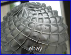 ART DECO plafonnier / lampe métal chromé globe verre pressé Era Muller