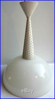 Abat-jour Art Déco, suspension lustre lampe, cone en tôle perforée, MATEGOT