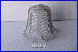 Abat-jour Lampe Art Déco Verre Clair Motif Chevron Herringbone Bell 4.5