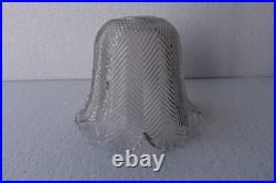 Abat-jour Lampe Art Déco Verre Clair Motif Chevron Herringbone Bell 4.5