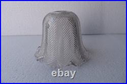 Abat-jour Lampe Art Déco Verre Clair Motif Chevron Herringbone Bell 4.5