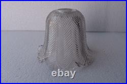 Abat-jour Lampe Art Déco Verre Clair Motif Chevron Herringbone Bell 4.5