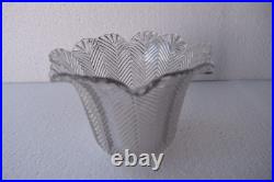 Abat-jour Lampe Art Déco Verre Clair Motif Chevron Herringbone Bell 4.5