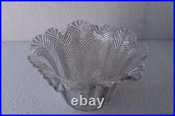 Abat-jour Lampe Art Déco Verre Clair Motif Chevron Herringbone Bell 4.5