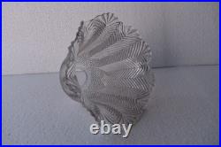 Abat-jour Lampe Art Déco Verre Clair Motif Chevron Herringbone Bell 4.5